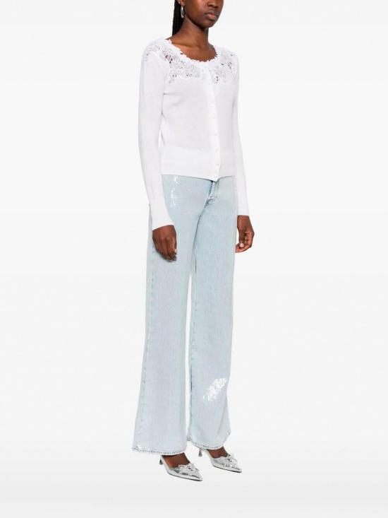 26SS 에르마노 설비노 가디건 D485N312APHYU10601 White - ERMANNO SCERVINO