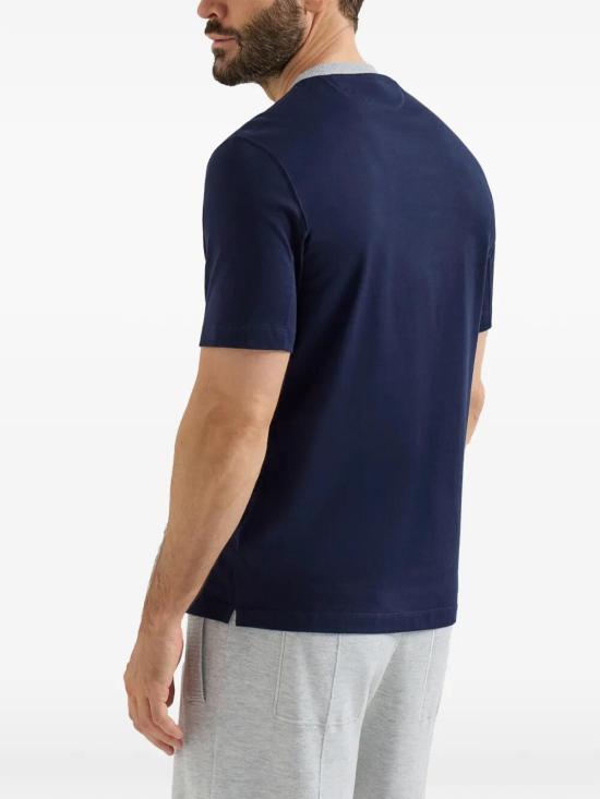 26SS 브루넬로 쿠치넬리 로고 티셔츠 M0B131001GCDT46 Blue - BRUNELLO CUCINELLI