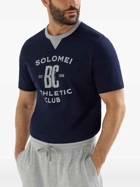 26SS 브루넬로 쿠치넬리 로고 티셔츠 M0B131001GCDT46 Blue - BRUNELLO CUCINELLI