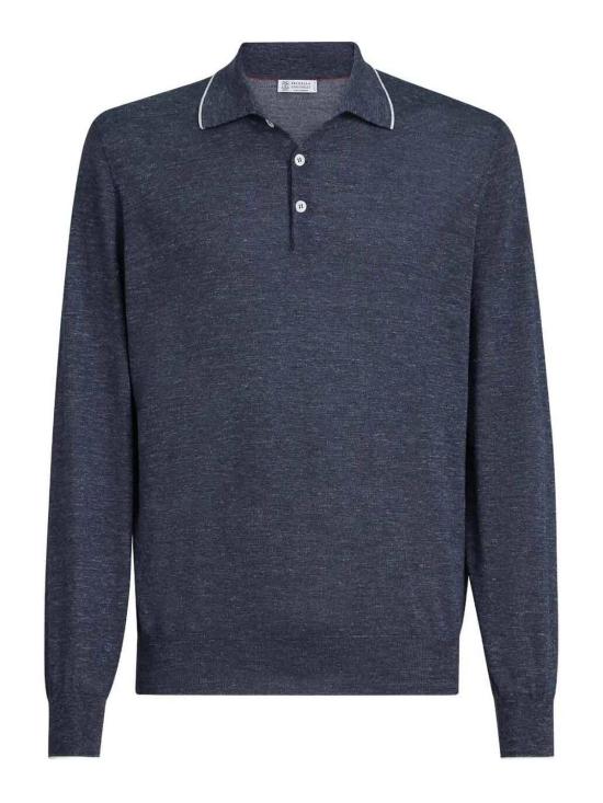 26SS 브루넬로 쿠치넬리 폴로 티셔츠 MHS805905CKL07 Blue