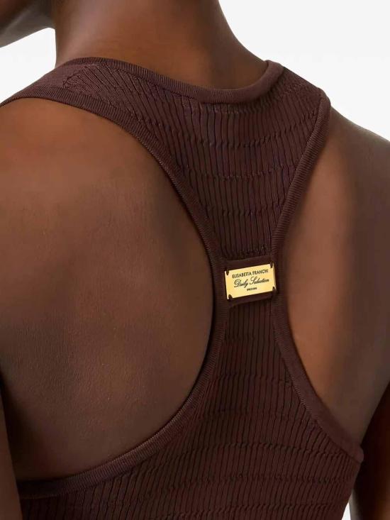 26SS 엘리자베타프랜치 민소매 티셔츠 TK75B61E2644 Brown - ELISABETTA FRANCHI