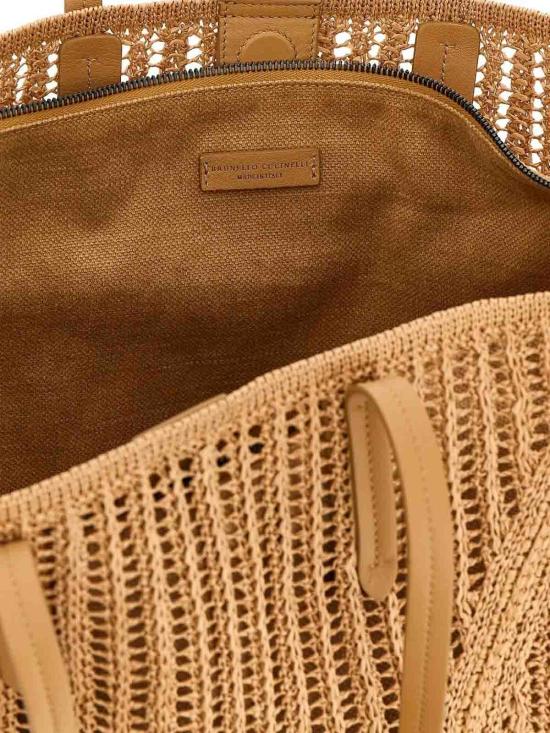 26SS 브루넬로 쿠치넬리 테크노 라피아 BC Duo 백 MB97D2571C802 Light Grey - BRUNELLO CUCINELLI