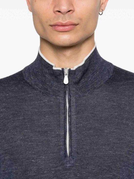 26SS 브루넬로 쿠치넬리 터틀넥 MHS805904CKL07 Blue - BRUNELLO CUCINELLI