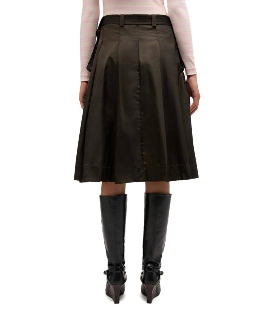 26SS 가니 듀체스 나일론 플리츠 스커트 A1090054 ZWX 34 Brown - GANNI