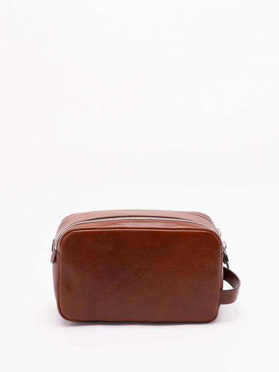 26SS 브루넬로 쿠치넬리 더블 지퍼 바케타 레더 뷰티 케이스 MWSHBU334C9186 - BRUNELLO CUCINELLI