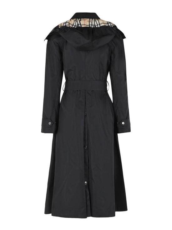 26SS 버버리 롱 나일론 후드 카 코트 8118730 Black - BURBERRY