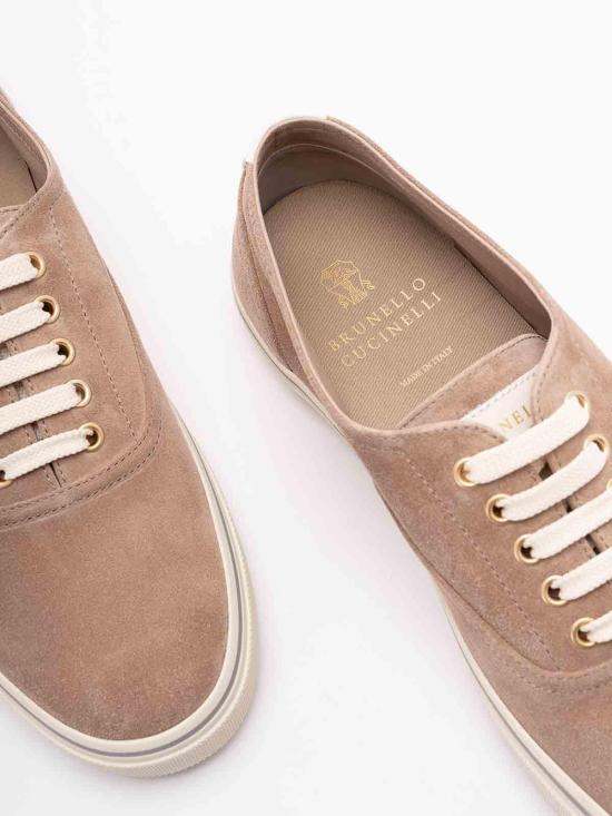 26SS 브루넬로 쿠치넬리 리버스 카프스킨 스니커즈 MZUPIGZ334CMZ39 Grey - BRUNELLO CUCINELLI