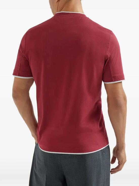 26SS 브루넬로 쿠치넬리 반팔 티셔츠 M0B137427CLL16 Red - BRUNELLO CUCINELLI