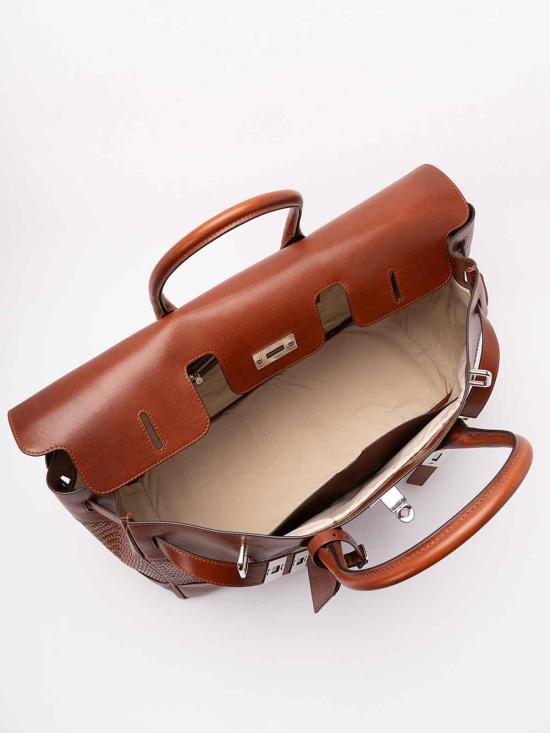 26SS 브루넬로 쿠치넬리 브레이드 카프스킨 & 카우하이드 컨트리 백 MBXOBU071C9186 Beige - BRUNELLO CUCINELLI