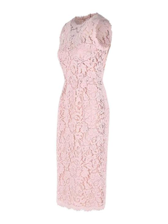 26SS 돌체앤가바나 코르도네토 레이스 드레스 F6H0ZTHLMTBF1246 Nude Neutrals - DOLCE & GABBANA