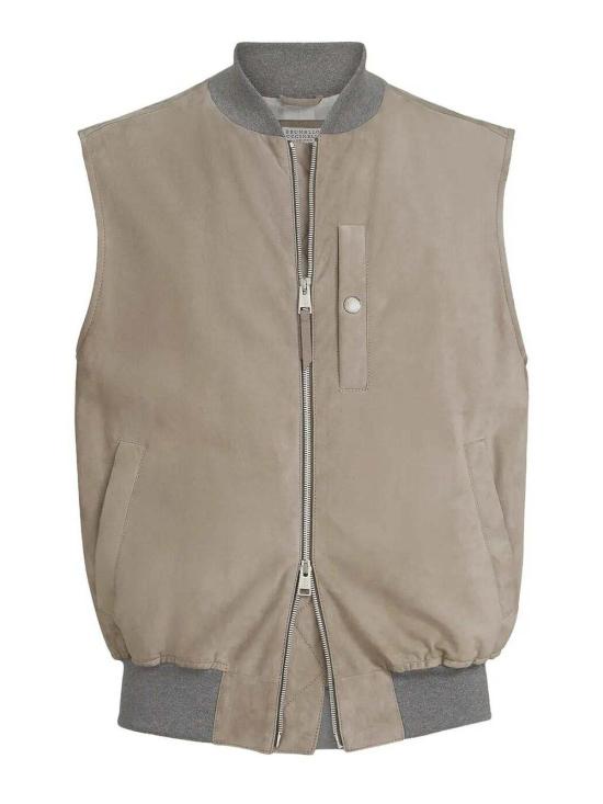 26SS 브루넬로 쿠치넬리 가죽 자켓 MPCLF2080CSS90 Light Brown