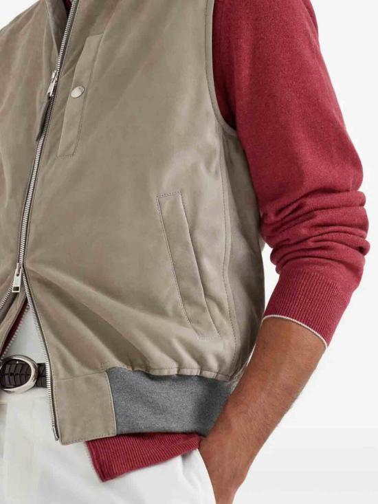 26SS 브루넬로 쿠치넬리 가죽 자켓 MPCLF2080CSS90 Light Brown - BRUNELLO CUCINELLI