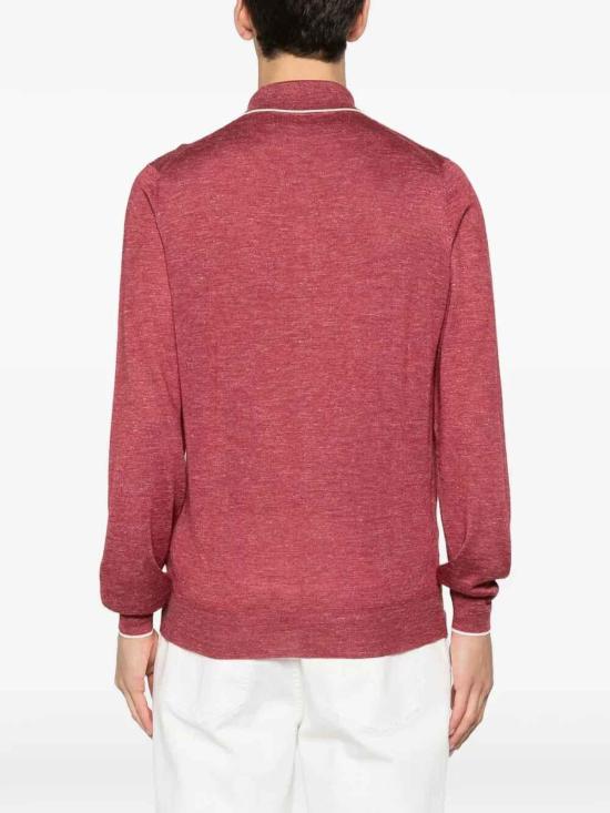 26SS 브루넬로 쿠치넬리 폴로 티셔츠 MHS805905CFN82 Dark Red - BRUNELLO CUCINELLI