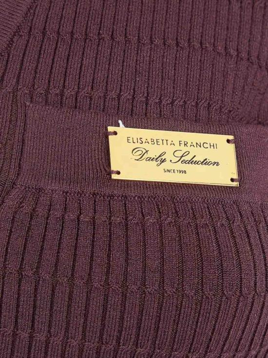 26SS 엘리자베타프랜치 반팔 티셔츠 MK86B61E2644 Brown - ELISABETTA FRANCHI