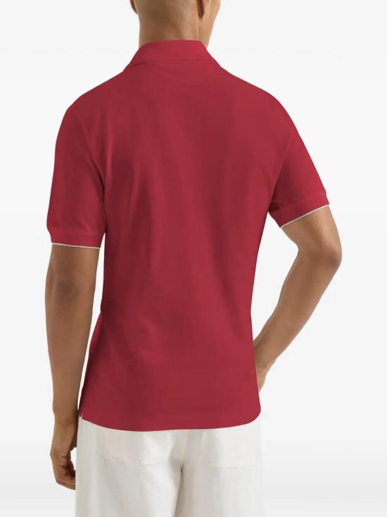 26FW 브루넬로 쿠치넬리 폴로 티셔츠 ME8548788CLL16 Red - BRUNELLO CUCINELLI