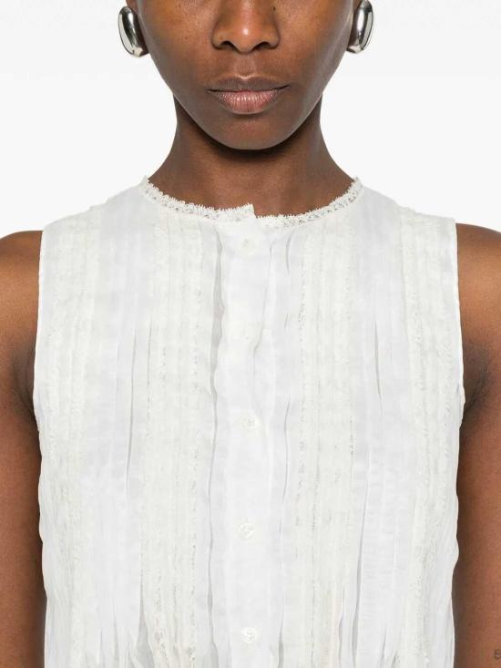 26SS 에르마노 설비노 민소매 티셔츠 D482L372APRQZ10602 White - ERMANNO SCERVINO