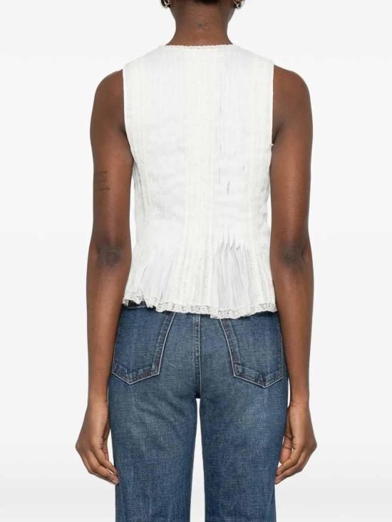 26SS 에르마노 설비노 민소매 티셔츠 D482L372APRQZ10602 White - ERMANNO SCERVINO