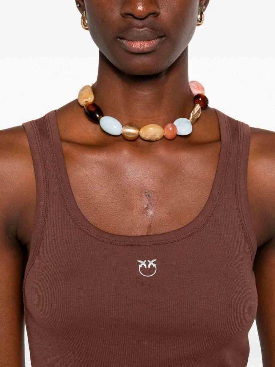 26SS 핑코 민소매 티셔츠 100807A338L78 Brown - PINKO