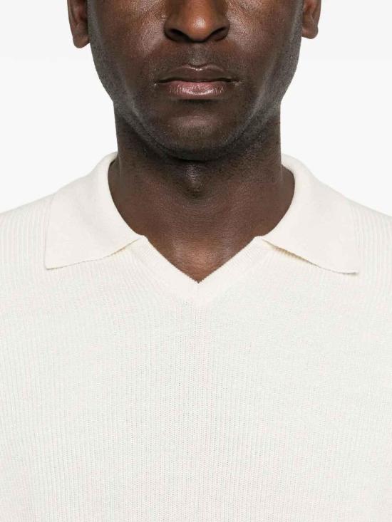 26SS 브루넬로 쿠치넬리 잉글리시 립 코튼 니트 폴로셔츠 M29400015CSG56 White - BRUNELLO CUCINELLI