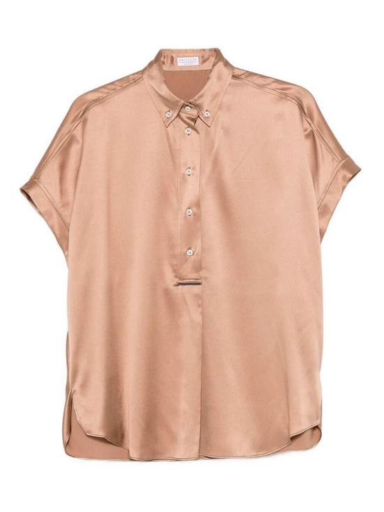 26SS 브루넬로 쿠치넬리 실크 블라우스 M0C59RA915C9237 Beige
