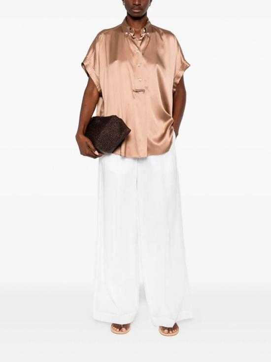 26SS 브루넬로 쿠치넬리 실크 블라우스 M0C59RA915C9237 Beige - BRUNELLO CUCINELLI