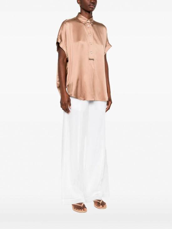 26SS 브루넬로 쿠치넬리 실크 블라우스 M0C59RA915C9237 Beige - BRUNELLO CUCINELLI