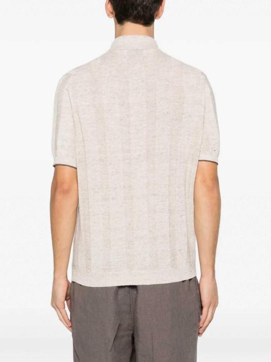 26SS 브루넬로 쿠치넬리 리넨 립 코튼 반소매 셔츠 M2L707805CSN89 - BRUNELLO CUCINELLI