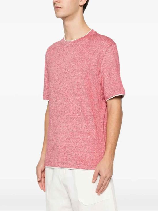 26SS 브루넬로 쿠치넬리 페이크 레이어링 티셔츠 MW8357427CSG20 Red - BRUNELLO CUCINELLI