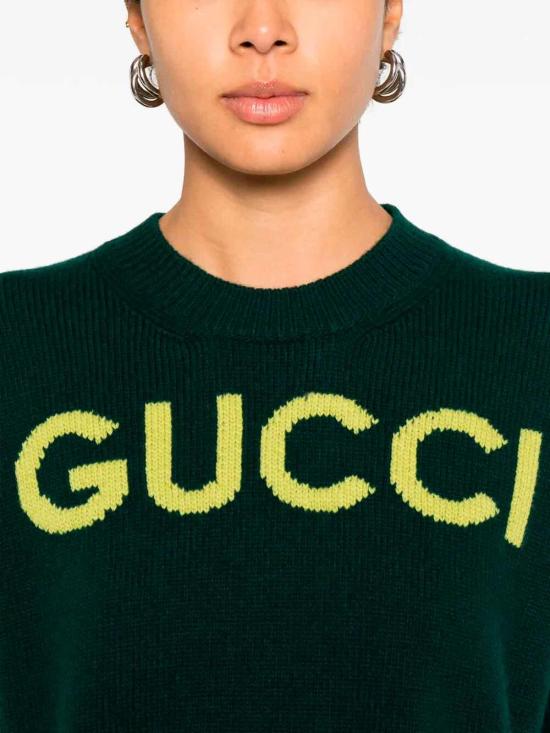 26SS 구찌 인타르시아 소프트 울 탑 851972XKEBC3027 Green - GUCCI