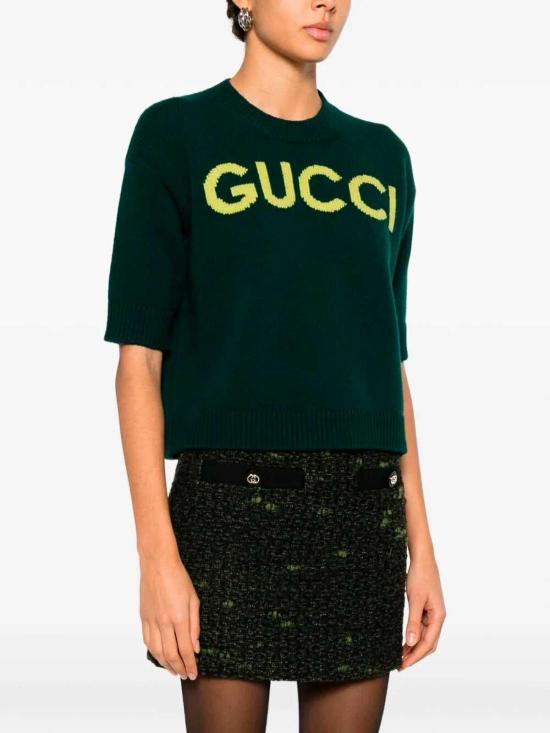 26SS 구찌 인타르시아 소프트 울 탑 851972XKEBC3027 Green - GUCCI