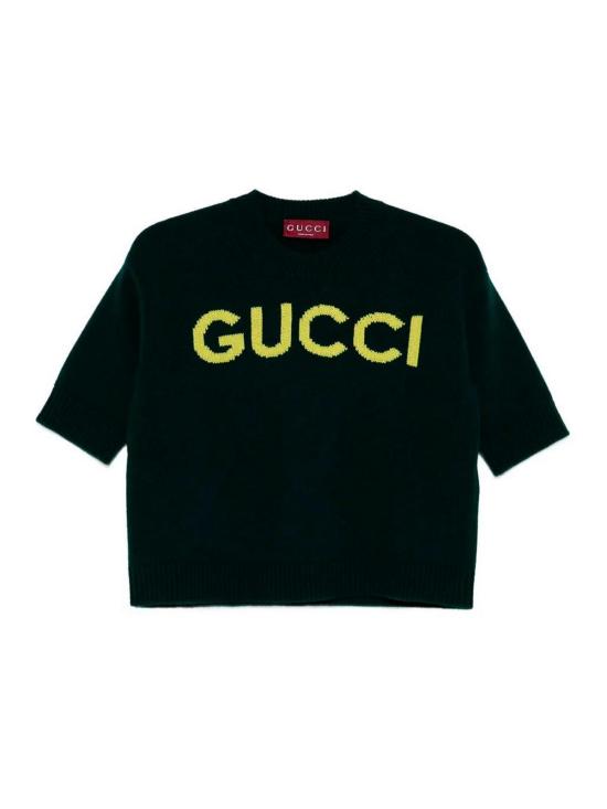 26SS 구찌 인타르시아 소프트 울 탑 851972XKEBC3027 Green