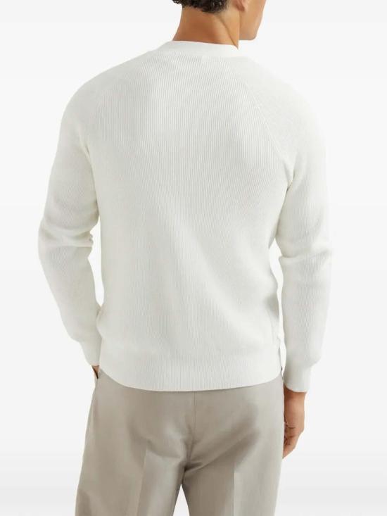 26SS 브루넬로 쿠치넬리 잉글리시 립 가디건 M29400116CO312 White - BRUNELLO CUCINELLI