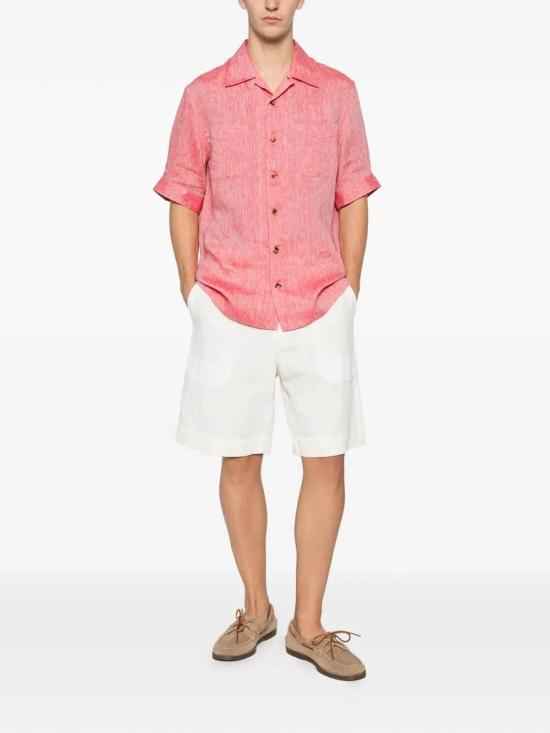 26SS 브루넬로 쿠치넬리 반팔 셔츠 MM6840619C128 Red - BRUNELLO CUCINELLI