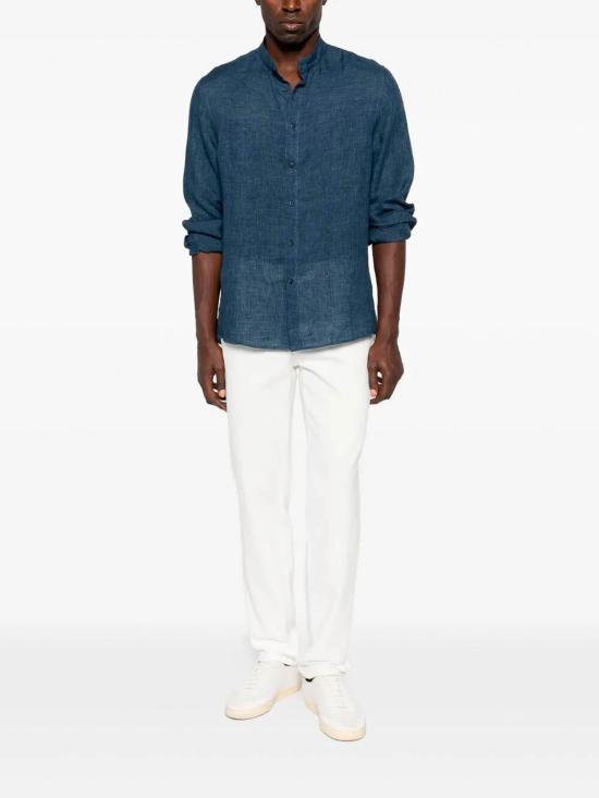 26SS 브루넬로 쿠치넬리 긴팔 셔츠 MF6300625C018 Dark Blue - BRUNELLO CUCINELLI