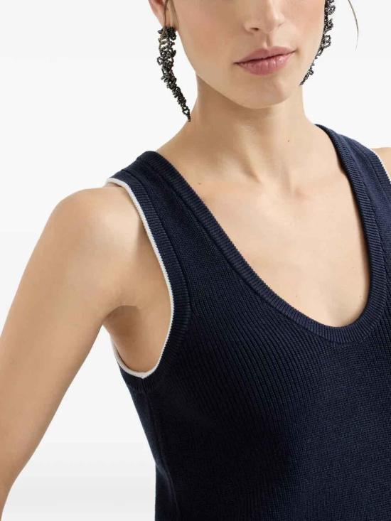 26SS 브루넬로 쿠치넬리 베스트 M19253210CND78 Blue - BRUNELLO CUCINELLI