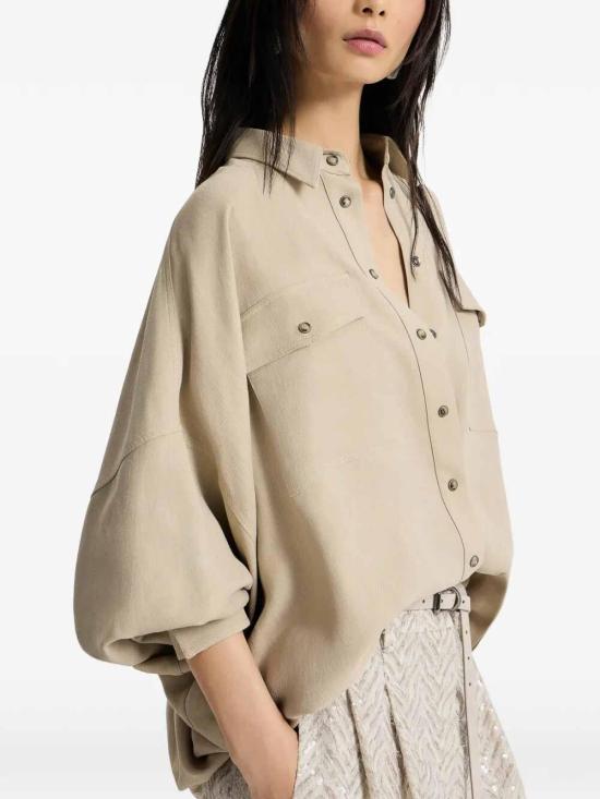 26SS 브루넬로 쿠치넬리 셔츠 MH126NE416C9195 Beige - BRUNELLO CUCINELLI