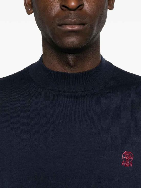 26SS 브루넬로 쿠치넬리 터틀넥 M29800104CW425 Blue - BRUNELLO CUCINELLI