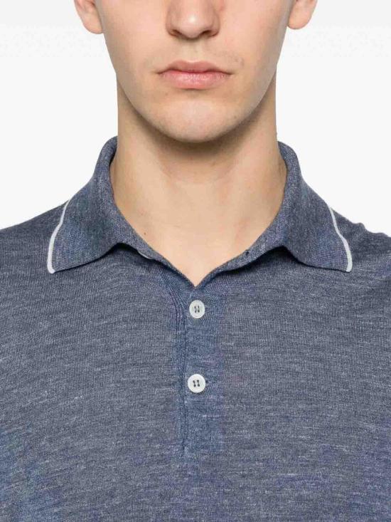 26SS 브루넬로 쿠치넬리 폴로 티셔츠 MHS805905CZQ30 Medium Wash - BRUNELLO CUCINELLI