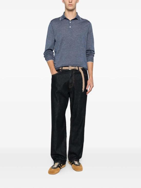 26SS 브루넬로 쿠치넬리 폴로 티셔츠 MHS805905CZQ30 Medium Wash - BRUNELLO CUCINELLI