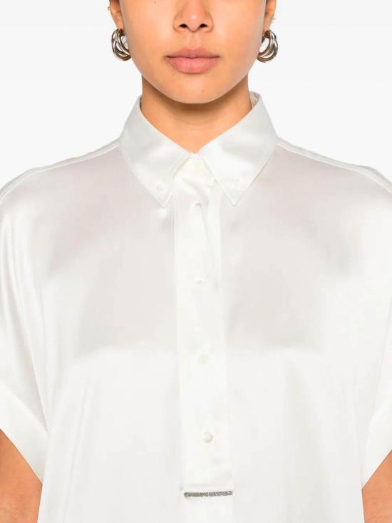 26SS 브루넬로 쿠치넬리 실크 블라우스 M0C59RA915C600 Beige - BRUNELLO CUCINELLI