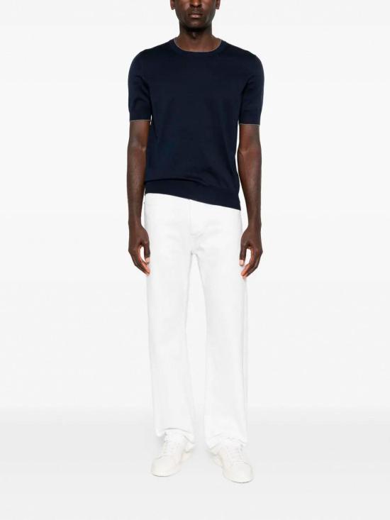 26SS 브루넬로 쿠치넬리 반팔 티셔츠 M29805200CW425 Blue - BRUNELLO CUCINELLI