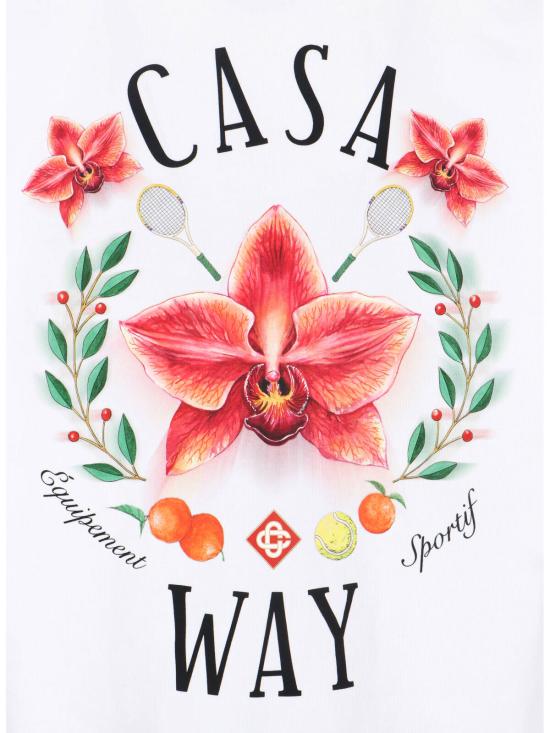 26SS 카사블랑카 반팔 티셔츠 M SP26 JTS 001 15 CASA WAY ORCHID White - CASABLANCA