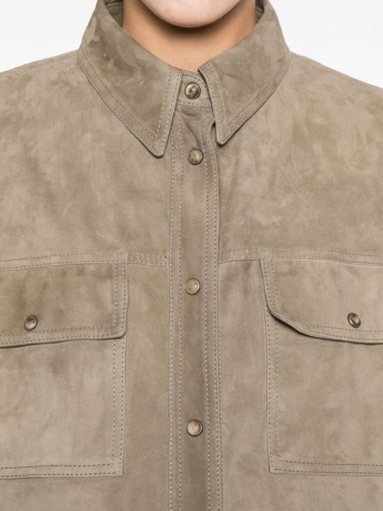 26SS 브루넬로 쿠치넬리 셔츠 MPCAL7436 C8850 Kaki - BRUNELLO CUCINELLI