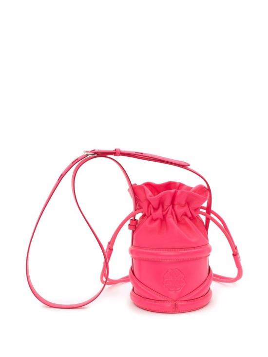  알렉산더 맥퀸 소프트 드로스트링 레더 버킷 커브백 696811 1AXAC5907 Fuchsia - ALEXANDER MCQUEEN