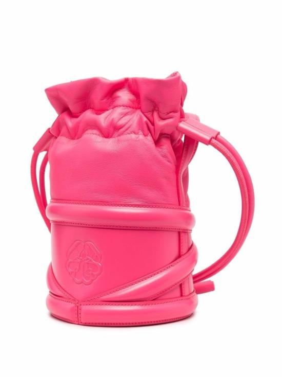  알렉산더 맥퀸 소프트 드로스트링 레더 버킷 커브백 696811 1AXAC5907 Fuchsia - ALEXANDER MCQUEEN