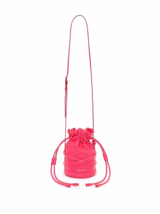  알렉산더 맥퀸 소프트 드로스트링 레더 버킷 커브백 696811 1AXAC5907 Fuchsia - ALEXANDER MCQUEEN