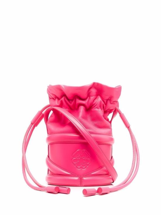  알렉산더 맥퀸 소프트 드로스트링 레더 버킷 커브백 696811 1AXAC5907 Fuchsia - ALEXANDER MCQUEEN