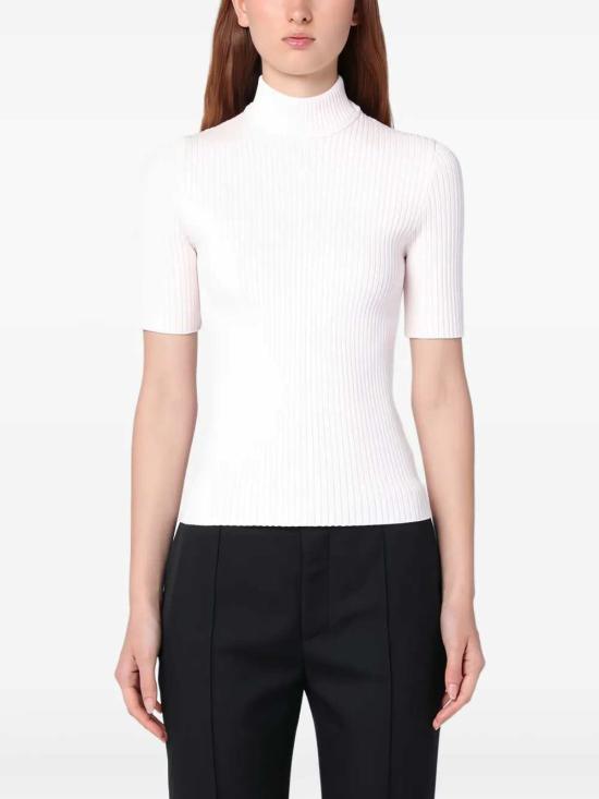 26SS 쿠레쥬 리에디션 니트 탑 숏슬리브 PERMPU026FI0001 PALE PINK 5009 - COURREGES