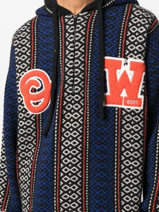  오프화이트 후드 티셔츠 OMHA153F22KNI001 6020 Brown - OFF WHITE