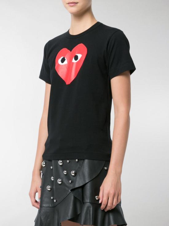  꼼데가르송 반팔 티셔츠 P1T111 REDHEART1 Black - COMME DES GARCONS